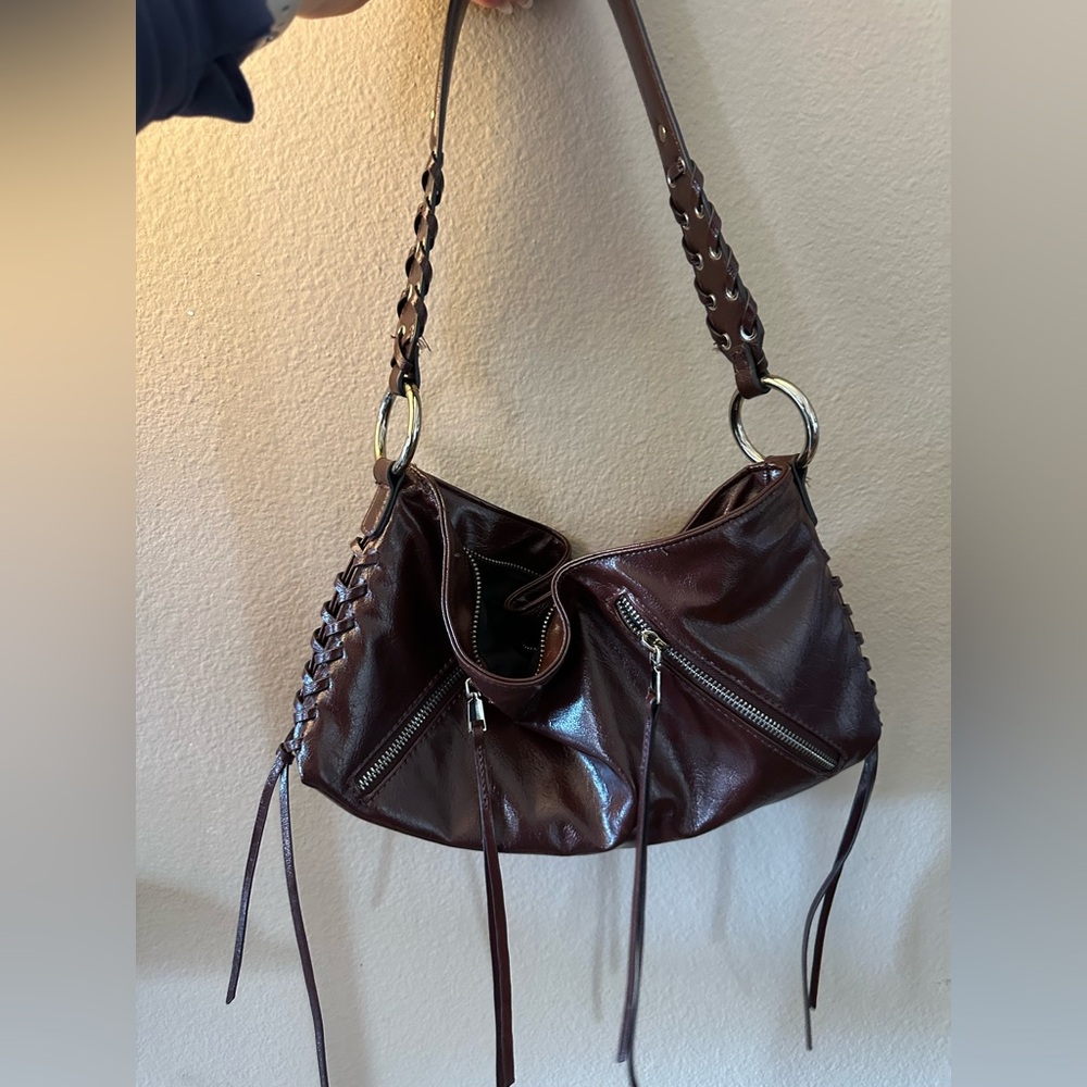 Zara Dark Brown Leather Shoulder Bag